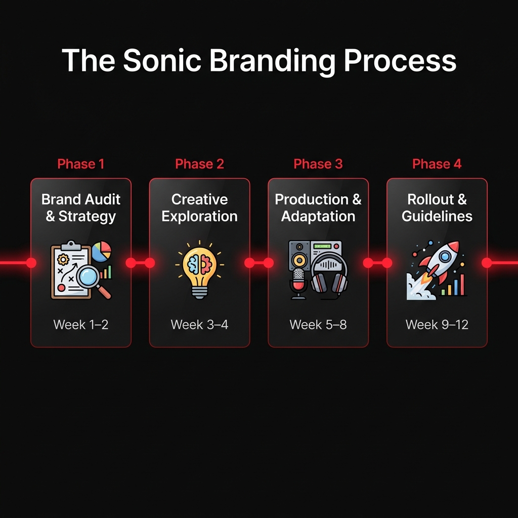 The Sonic Branding Process: 4 phases from Brand Audit to Rollout in 6–12 weeks